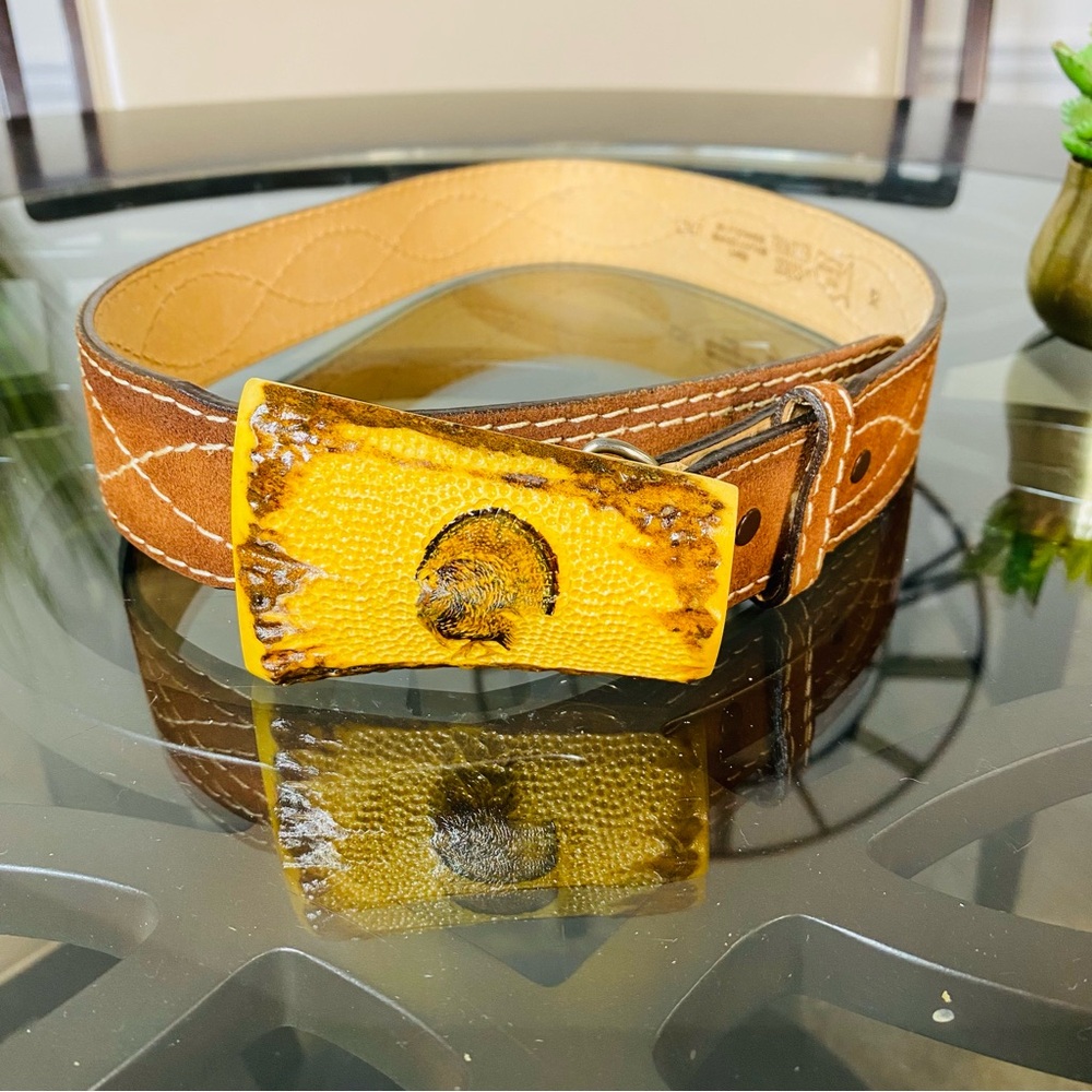 Frontier Series Split Cowhide Leather Belt Brown 32” USA Made